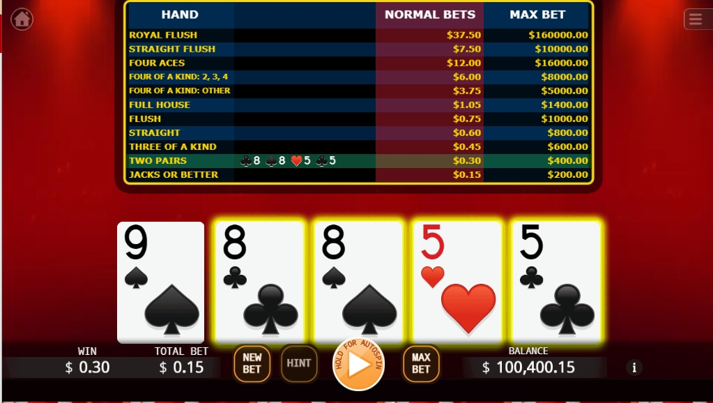 Bonus Poker KA gaming Game สล็อต xo 123 slotxo119
