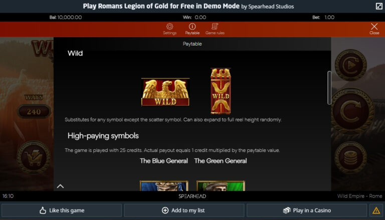 Romans Legions of Gold Microgaming Slot slotxo ออโต้ slotxo119