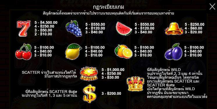 Crown of Fire สล็อตค่าย PRAGMATIC PLAY เครดิตฟรี สล็อต XO