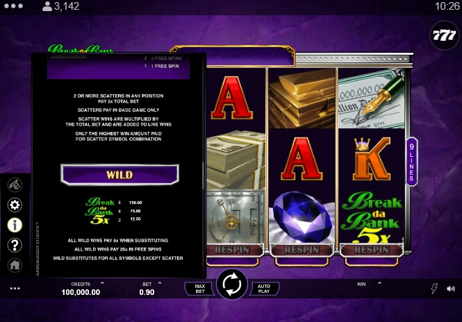 Break Da Bank Again Respin Microgaming ออโต้ slotxo119