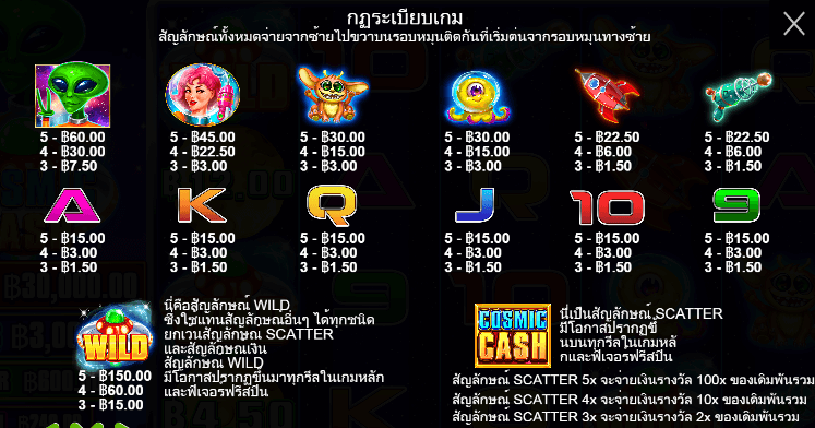 Cosmic Cash สล็อตค่าย PRAGMATIC PLAY เครดิตฟรี สล็อต XO