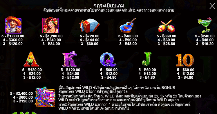 Hot Fiesta สล็อตค่าย PRAGMATIC PLAY เครดิตฟรี สล็อต XO